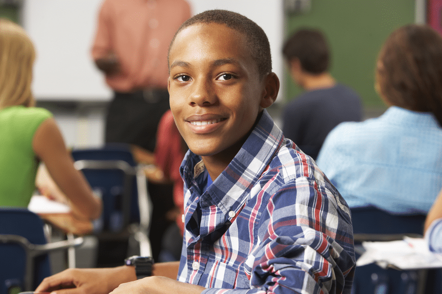 Metropolitan Transitional Academy student in classroom